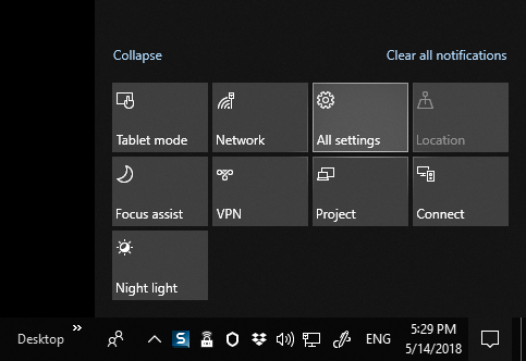 all settings turn off notification windows 10