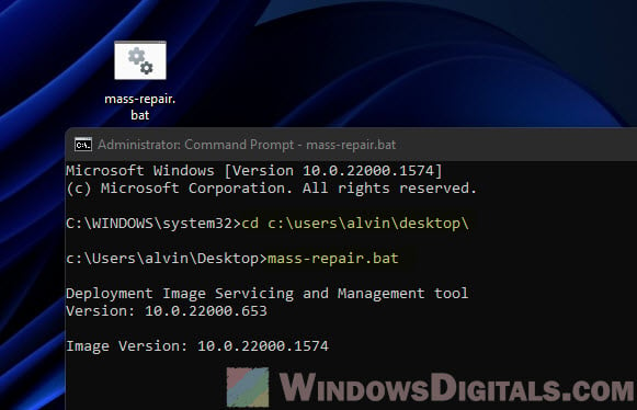 bat file not running Windows 11