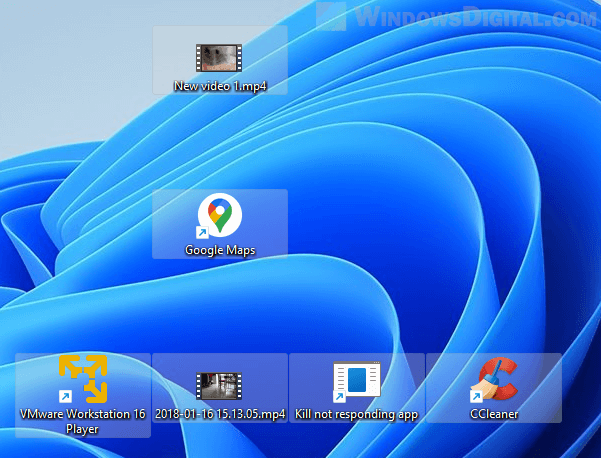 desktop icon far apart Windows 11