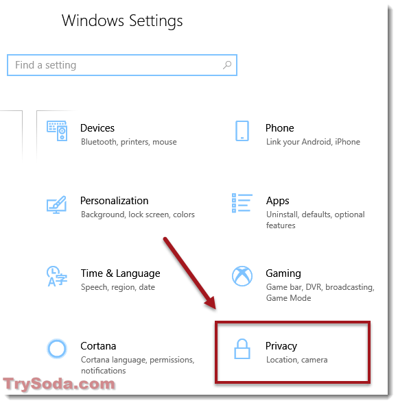 Windows 10 privacy setting
