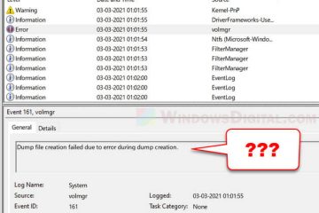 dump file creation failed due to error during dump creation Windows 11