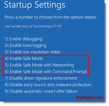 enable safe mode with networking