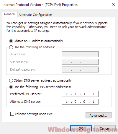 Change DNS to fix 0x80072ee7 error