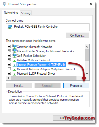 Windows IPv4 Properties