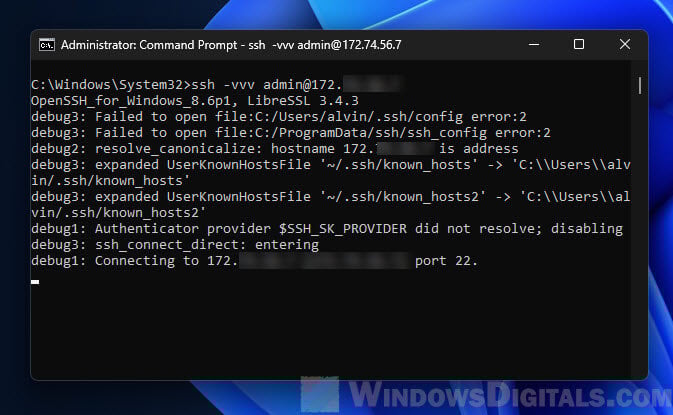 how to debug ssh could not resolve hostname Windows 11