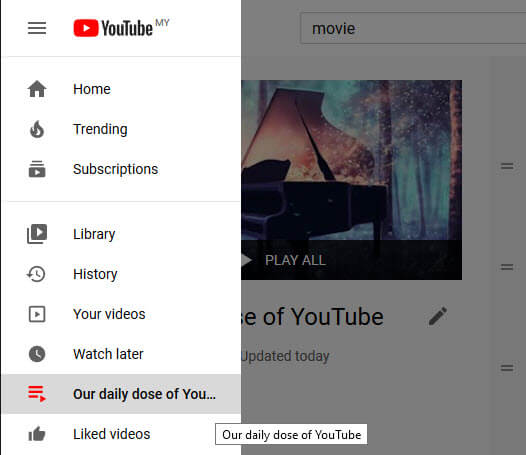 how to open a playlist on YouTube