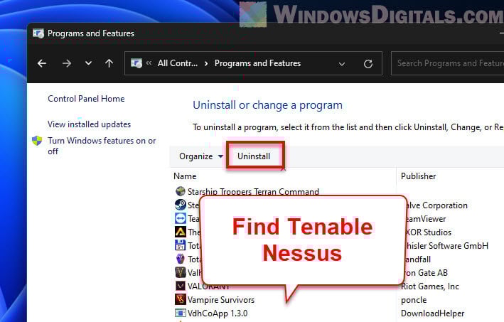 how to remove nessusd.exe