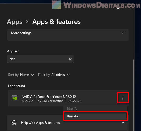 how to uninstall nvidia web helper