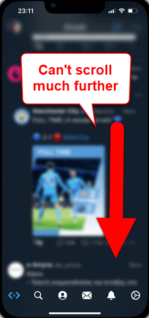 iPhone iOS can't scroll down many tweets on X Twitter