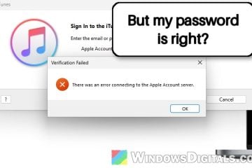 iTunes "There Was an Error Connecting to the Apple Account Server" on Windows