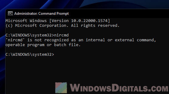 is not recognized as an internal or external command Windows 11