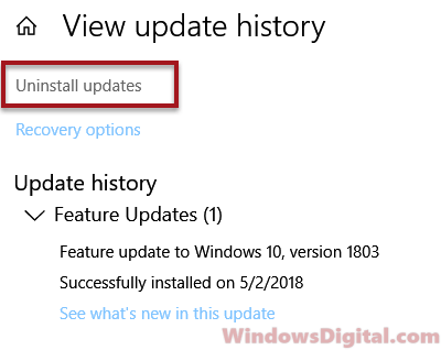 keyboard not working after windows 10 update uninstall