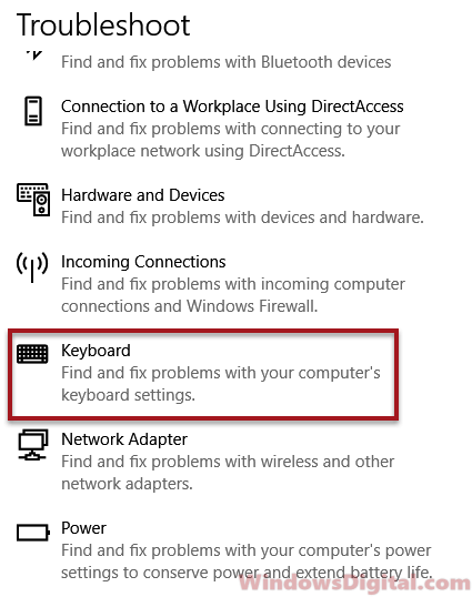 Keyboard Troubleshooter Windows 11/10