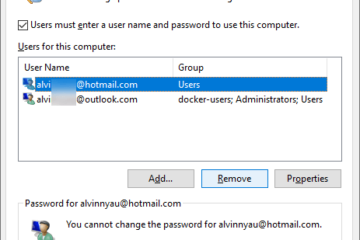 list of local microsoft user account administrator Windows 10