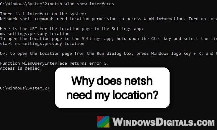 "netsh wlan show networks" Says "Access is denied" in Windows 11