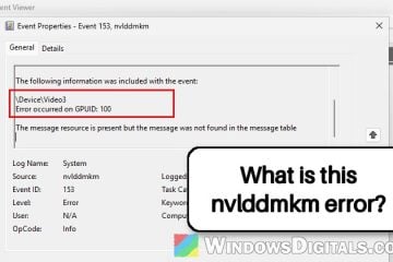 nvlddmkm Event ID 153 After NVIDIA Driver 621.01, What to do?