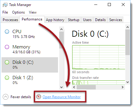 open resource monitor