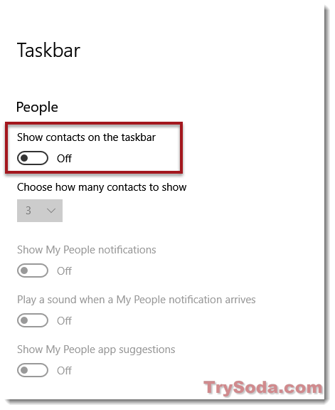 Remove people app from taskbar