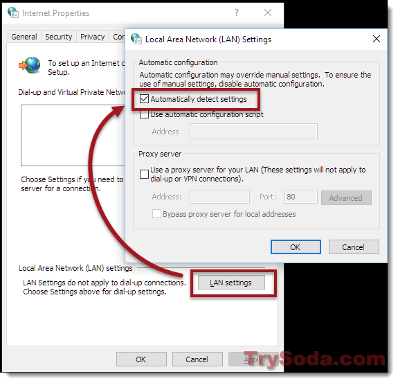 Disable proxy Windows 10 