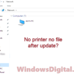 share printer not working after update Windows 10