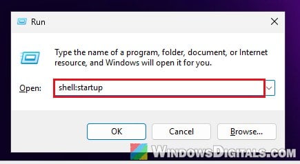 shell startup command in Run Windows 11