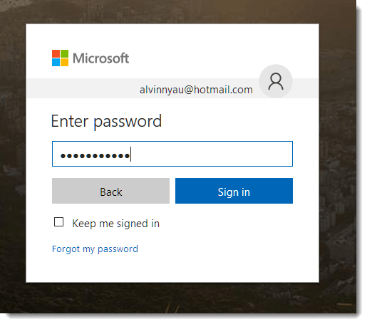 Hotmail log in