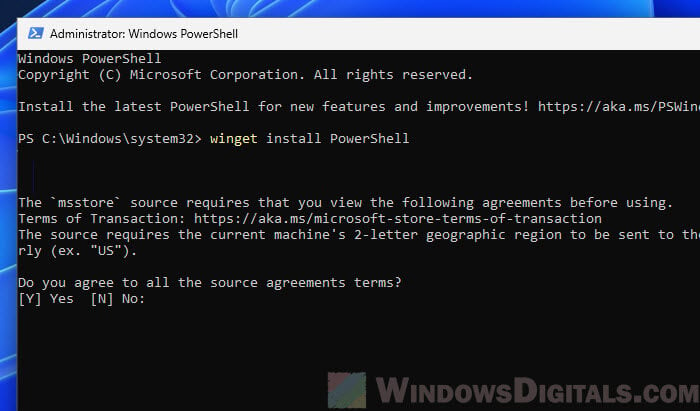 update powershell 7