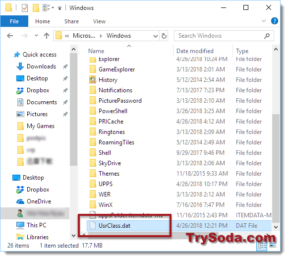 usrclass.dat file windows 10